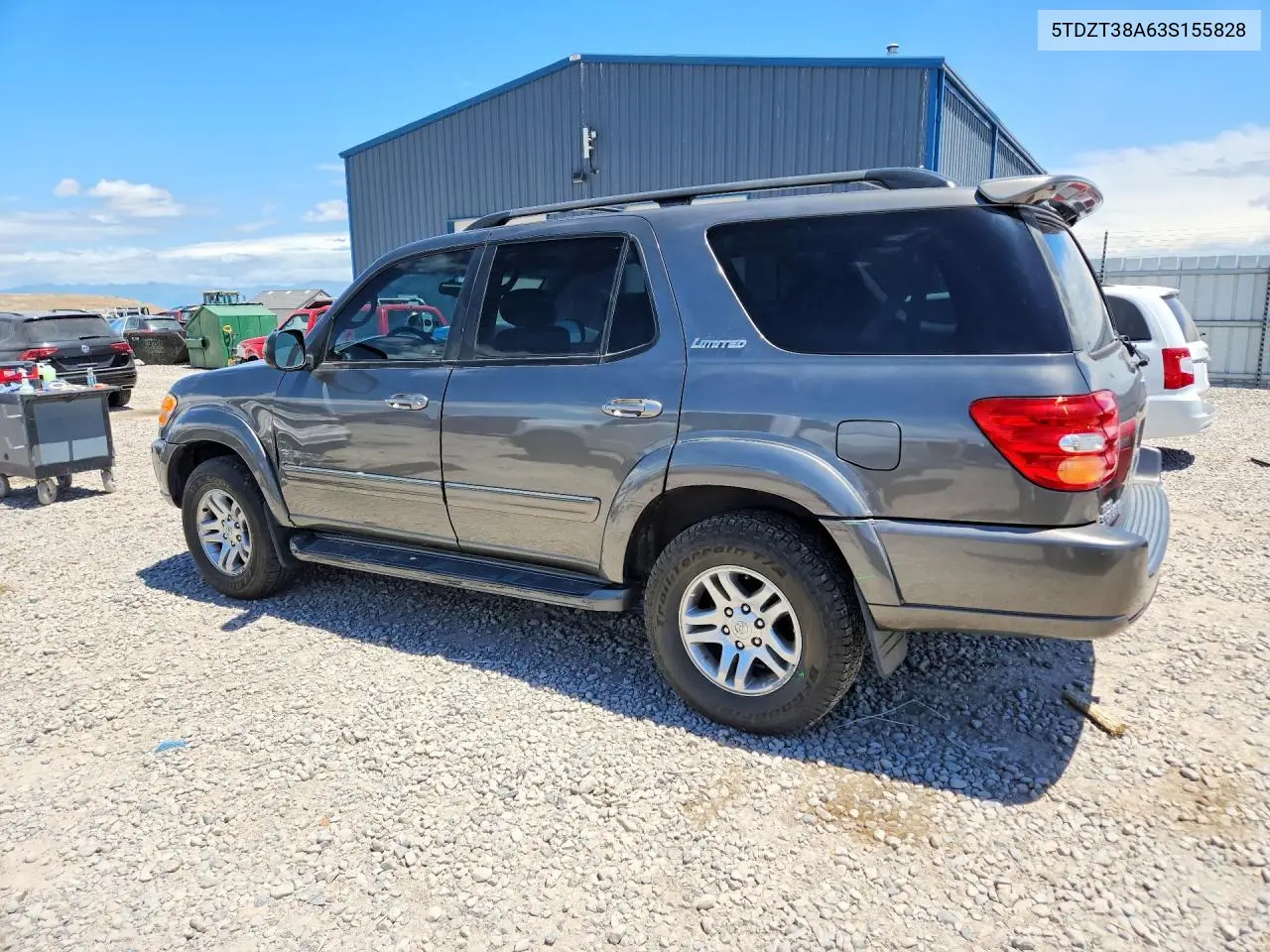 2003 Toyota Sequoia Limited VIN: 5TDZT38A63S155828 Lot: 55456876