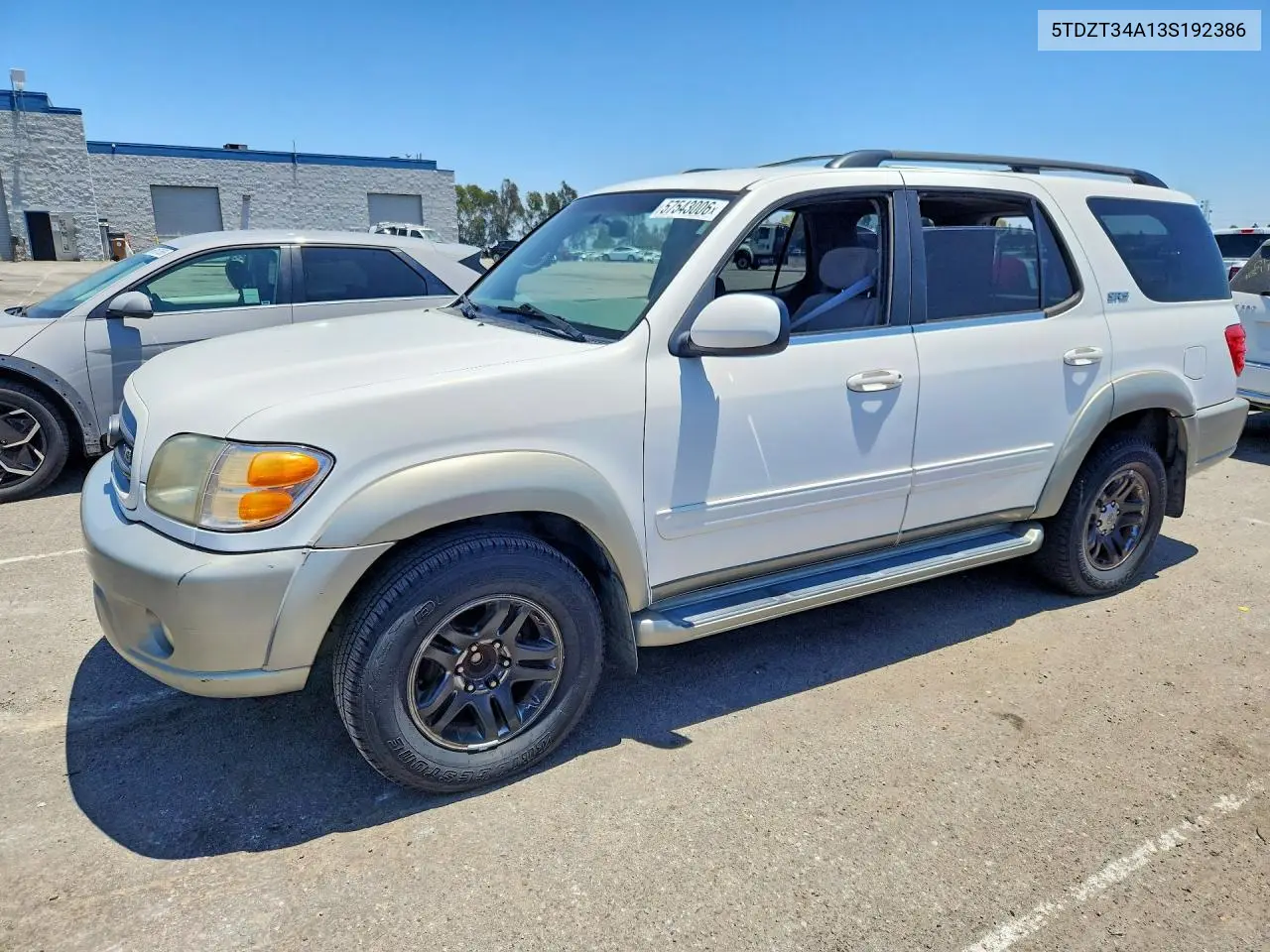 2003 Toyota Sequoia Sr5 VIN: 5TDZT34A13S192386 Lot: 57543006