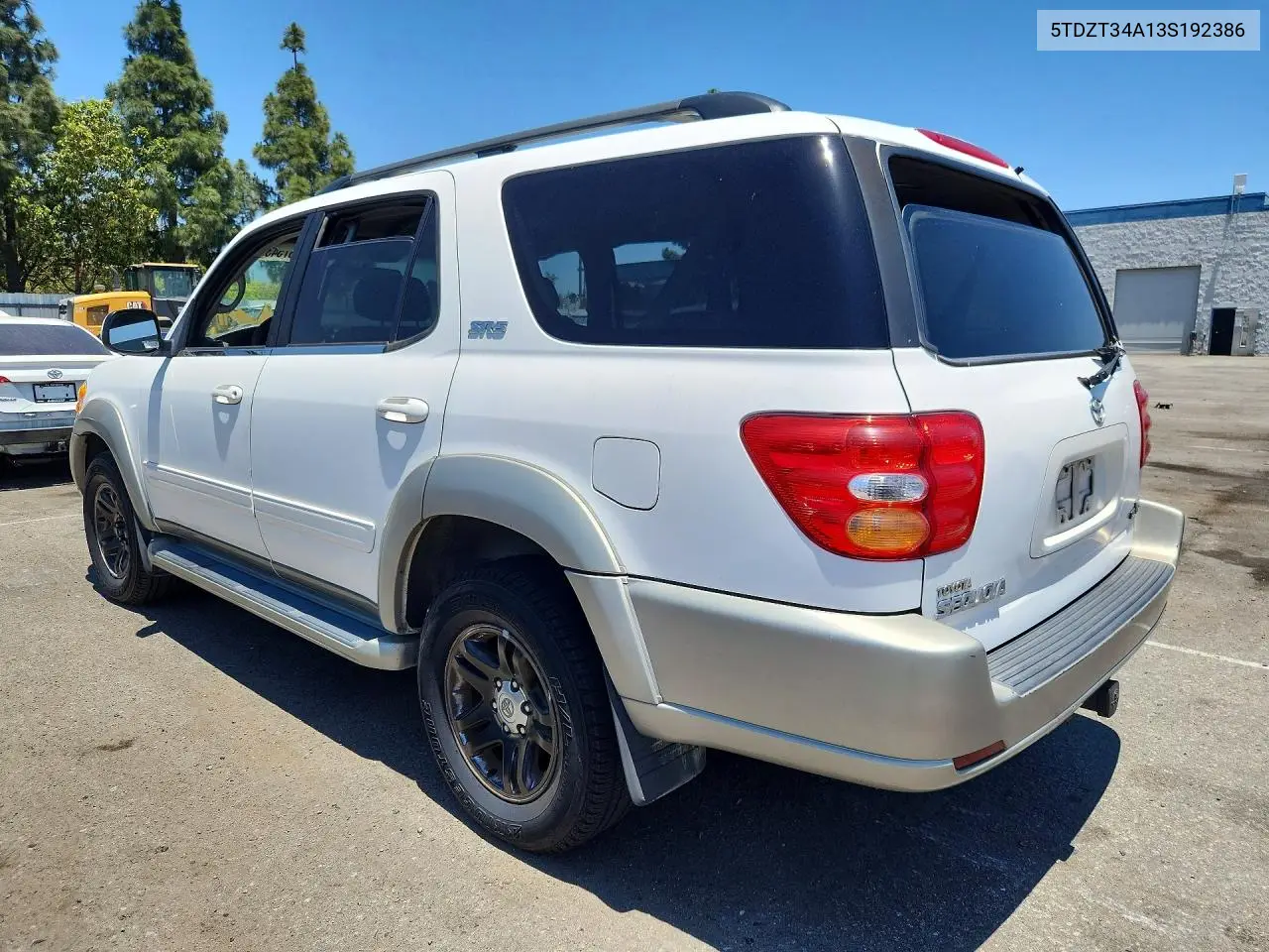 2003 Toyota Sequoia Sr5 VIN: 5TDZT34A13S192386 Lot: 57543006
