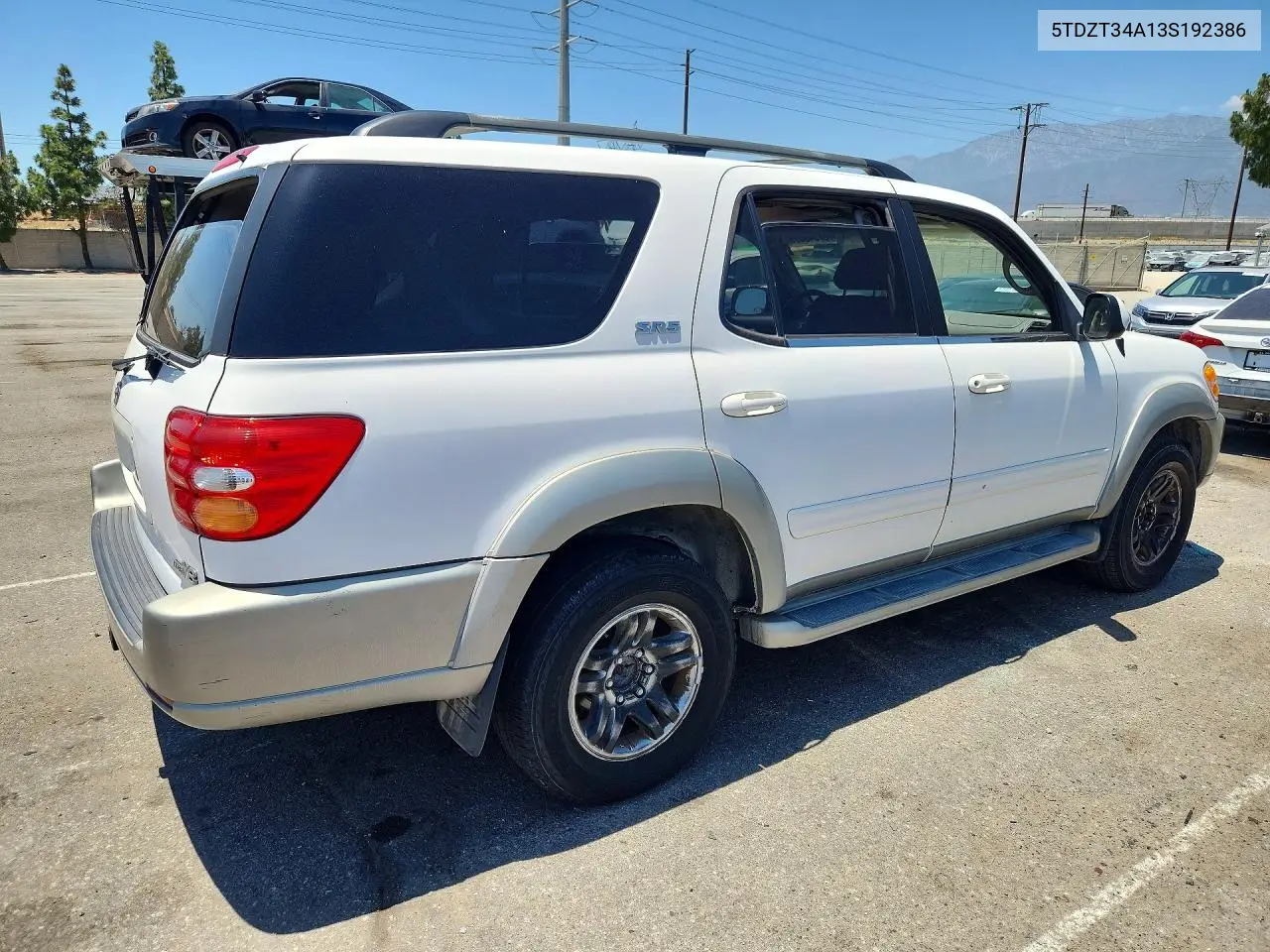 2003 Toyota Sequoia Sr5 VIN: 5TDZT34A13S192386 Lot: 57543006