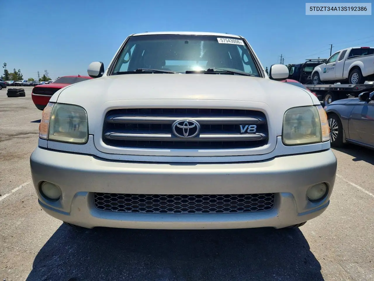 2003 Toyota Sequoia Sr5 VIN: 5TDZT34A13S192386 Lot: 57543006