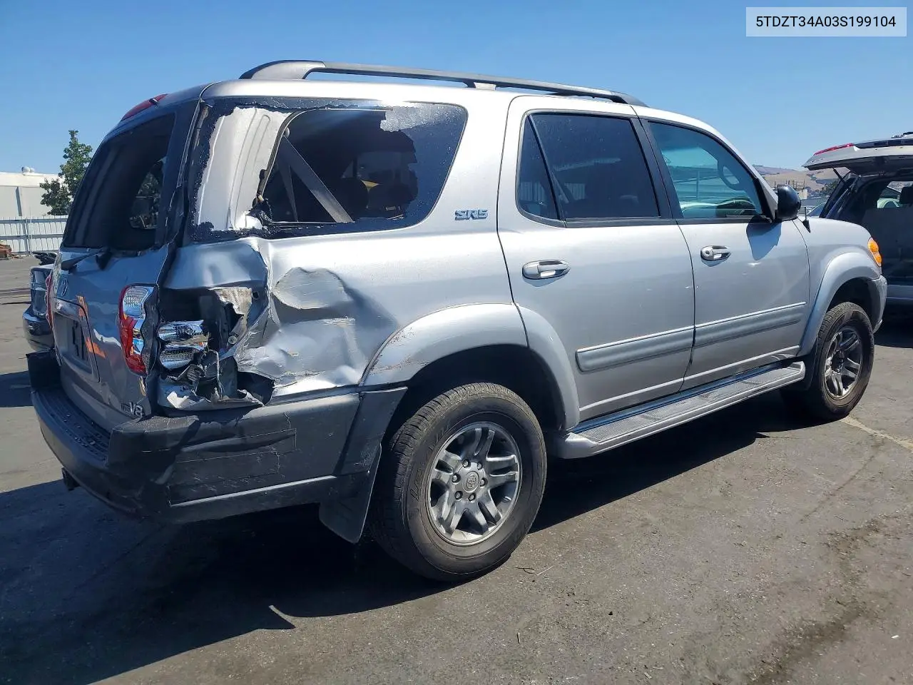 2003 Toyota Sequoia Sr5 VIN: 5TDZT34A03S199104 Lot: 58315456