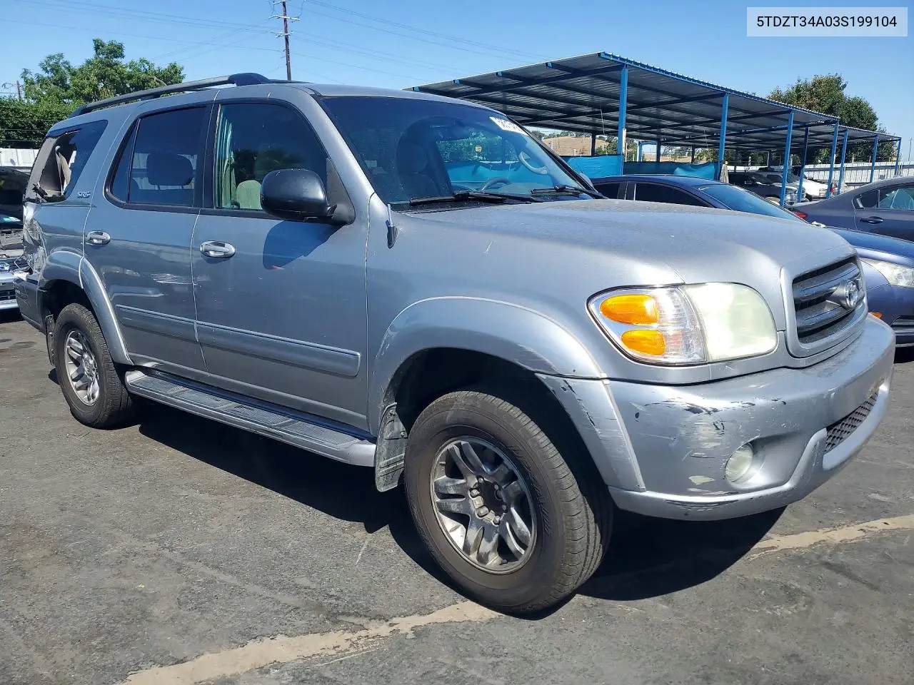 2003 Toyota Sequoia Sr5 VIN: 5TDZT34A03S199104 Lot: 58315456