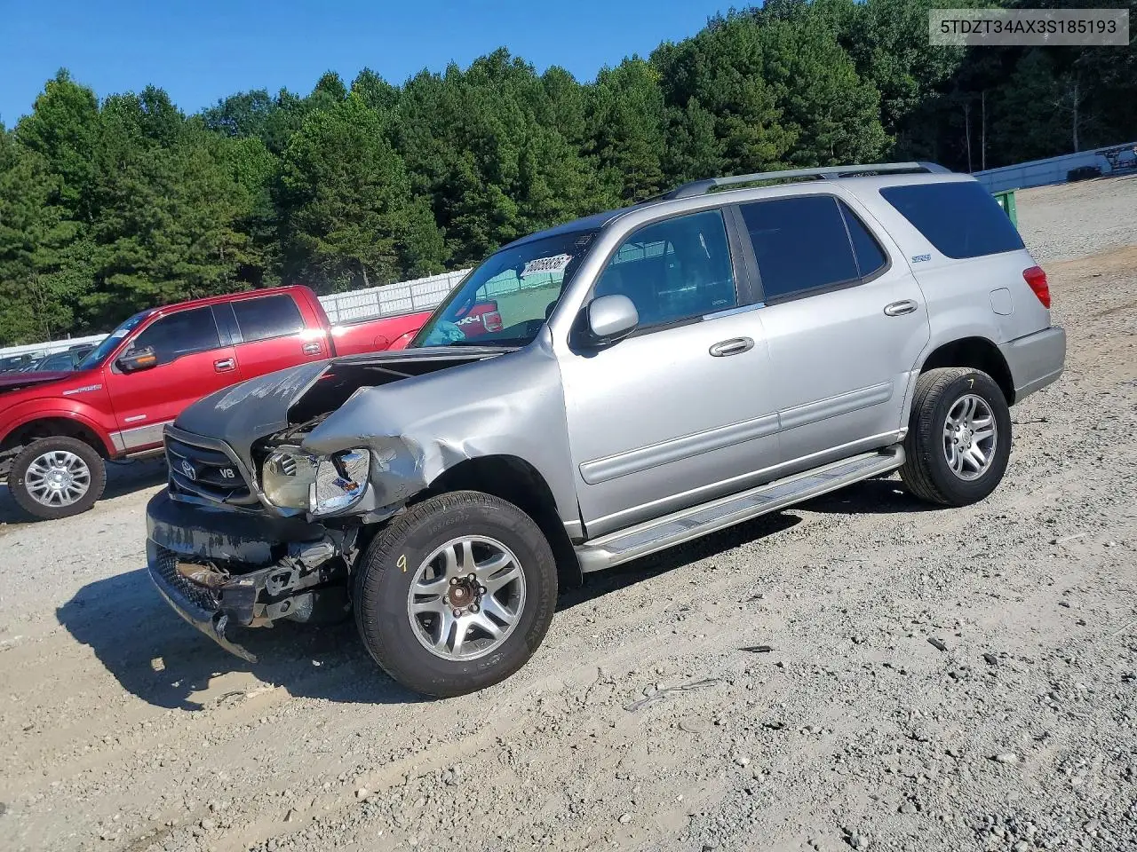 2003 Toyota Sequoia Sr5 VIN: 5TDZT34AX3S185193 Lot: 60058836