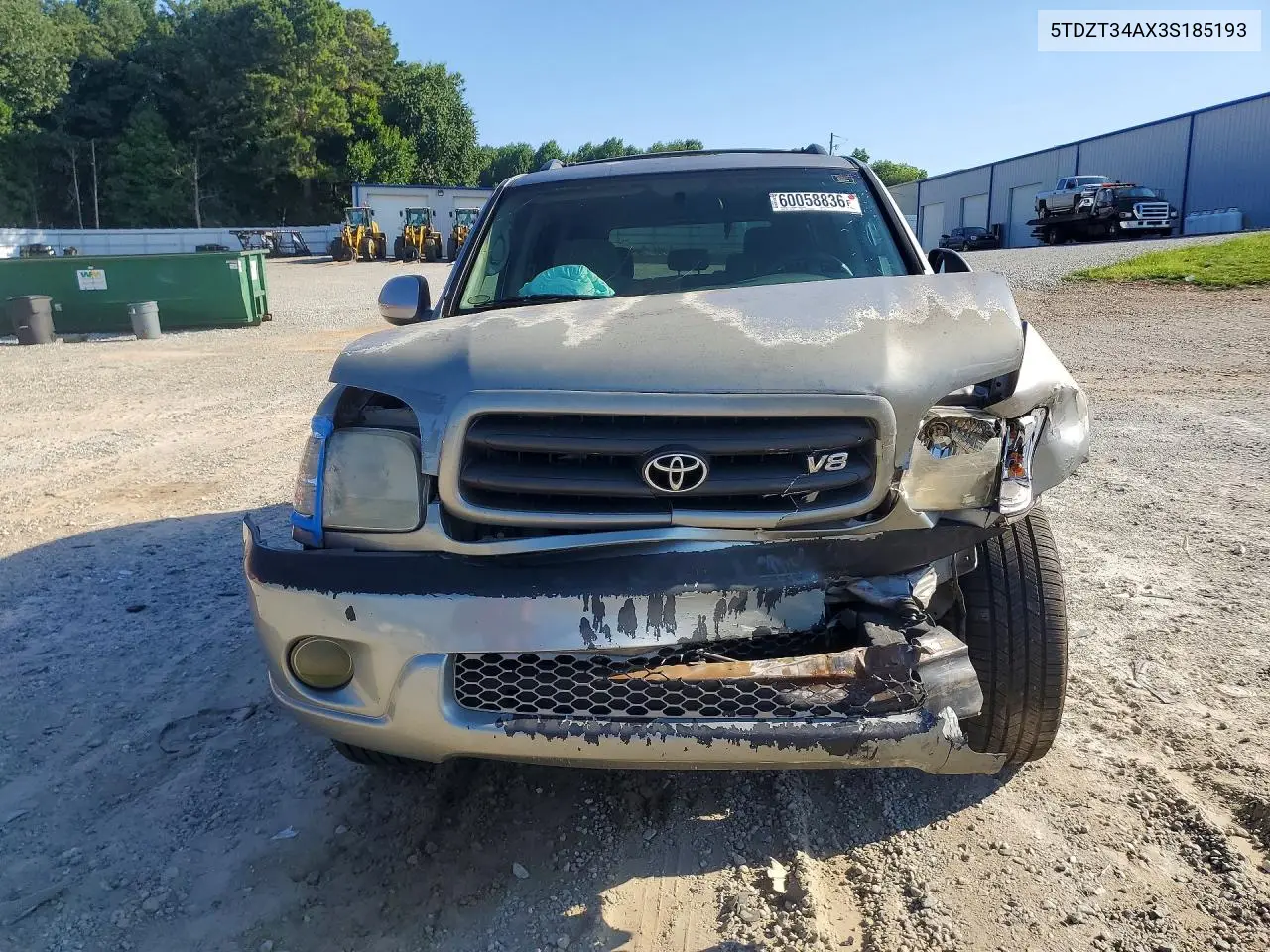 2003 Toyota Sequoia Sr5 VIN: 5TDZT34AX3S185193 Lot: 60058836