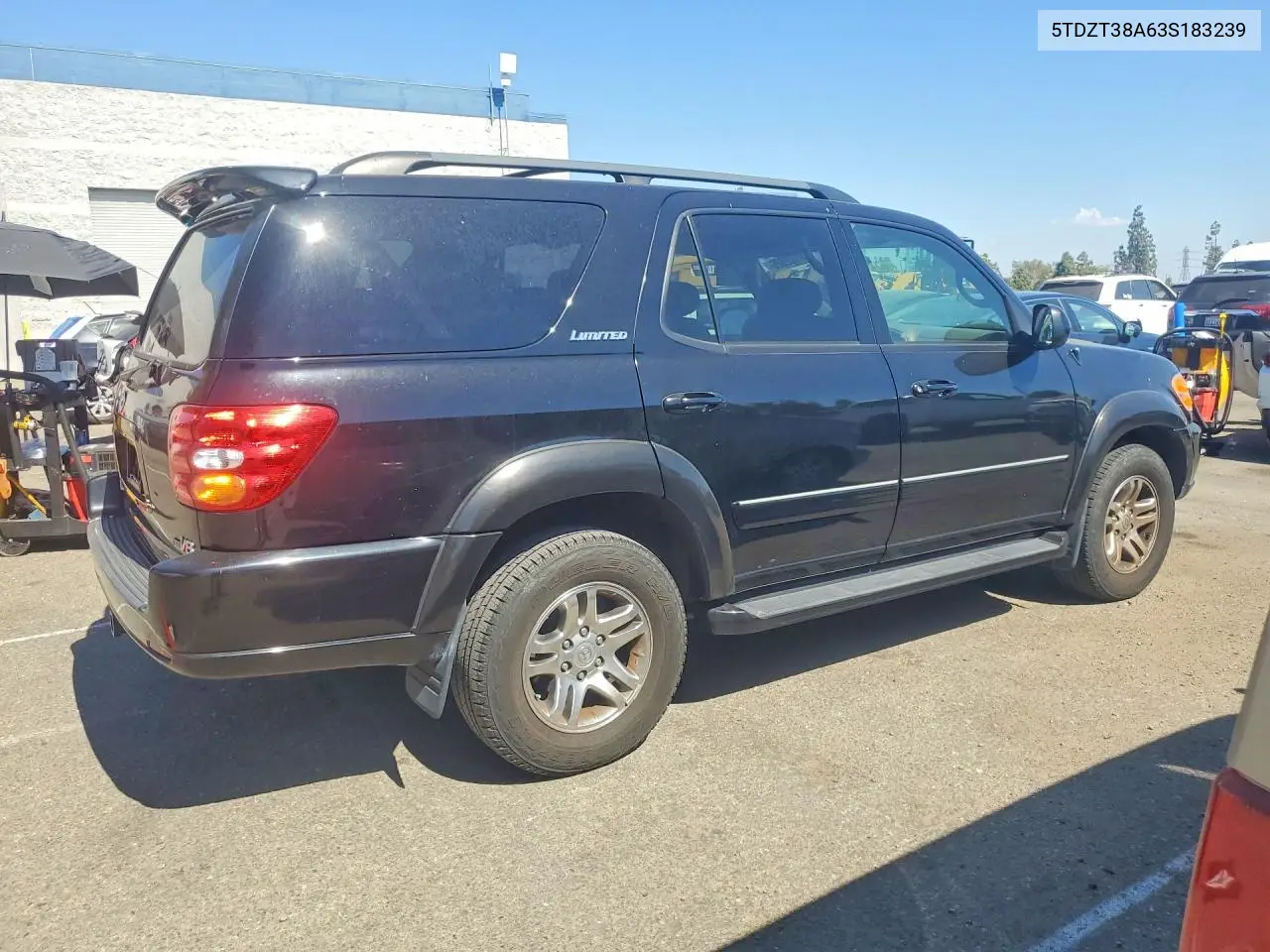 2003 Toyota Sequoia Limited VIN: 5TDZT38A63S183239 Lot: 61322326