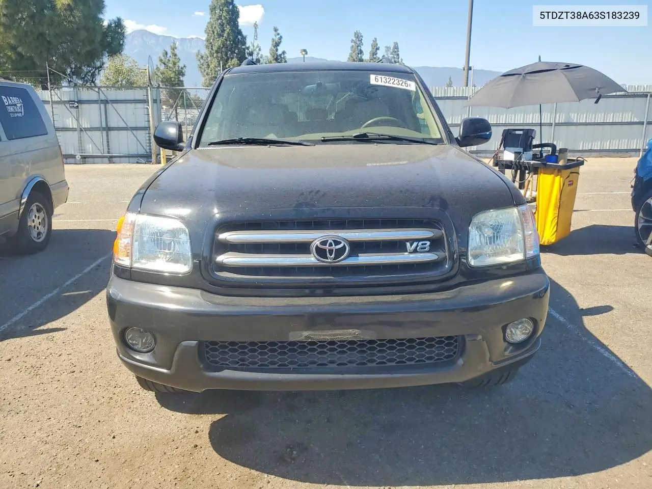 2003 Toyota Sequoia Limited VIN: 5TDZT38A63S183239 Lot: 61322326