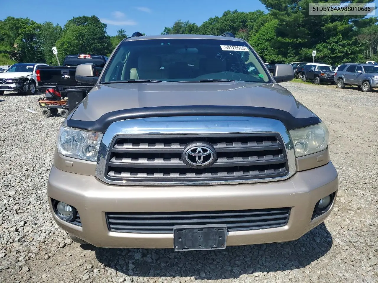 2008 Toyota Sequoia Sr5 VIN: 5TDBY64A98S010686 Lot: 59128956