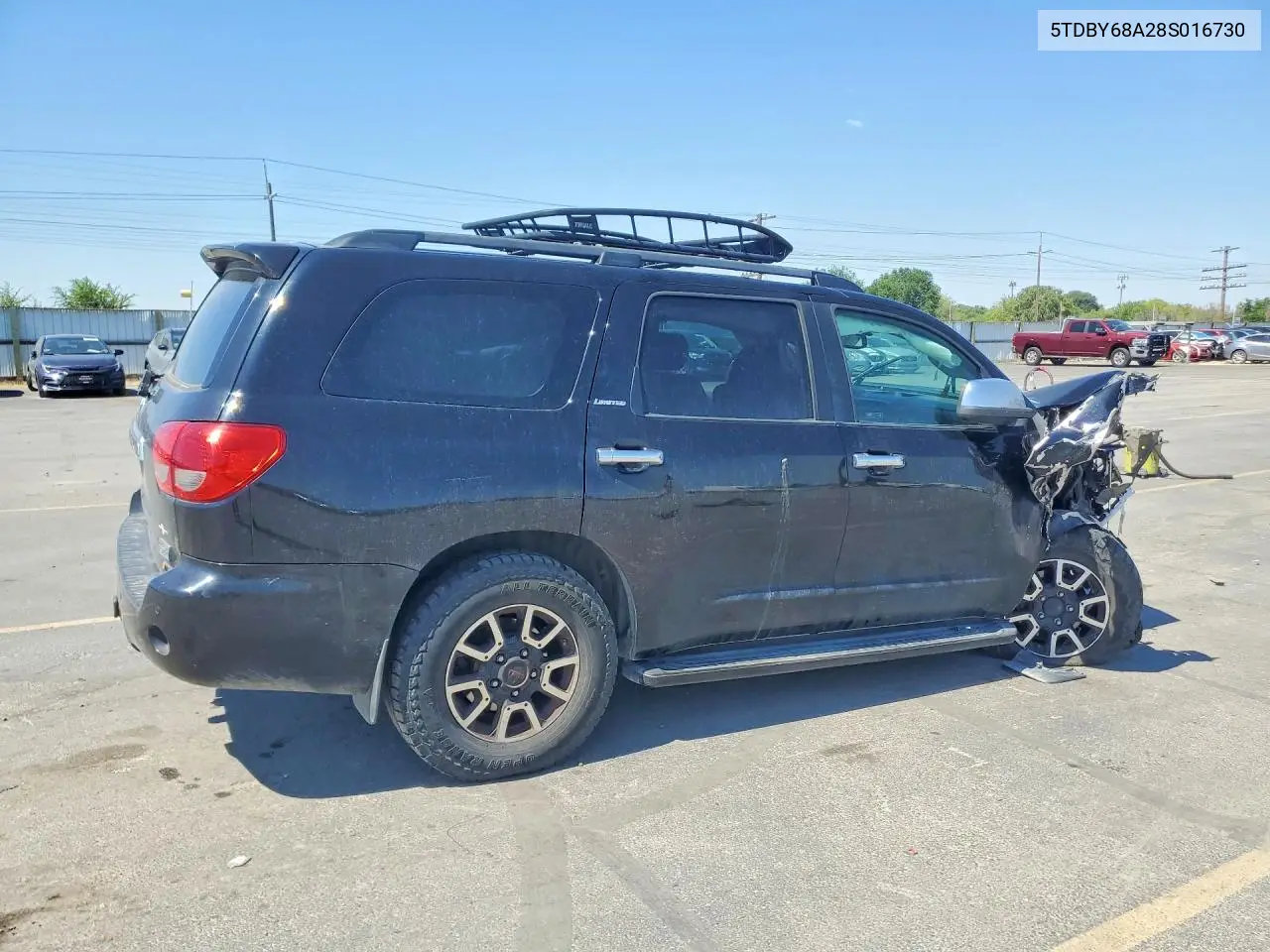 2008 Toyota Sequoia Limited VIN: 5TDBY68A28S016730 Lot: 61320436