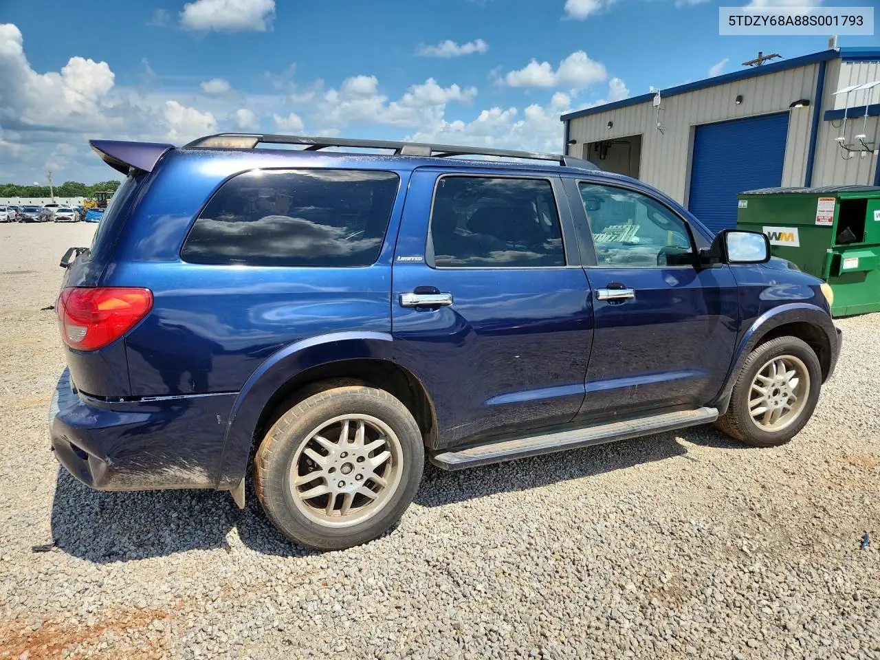 2008 Toyota Sequoia Limited VIN: 5TDZY68A88S001793 Lot: 61914686