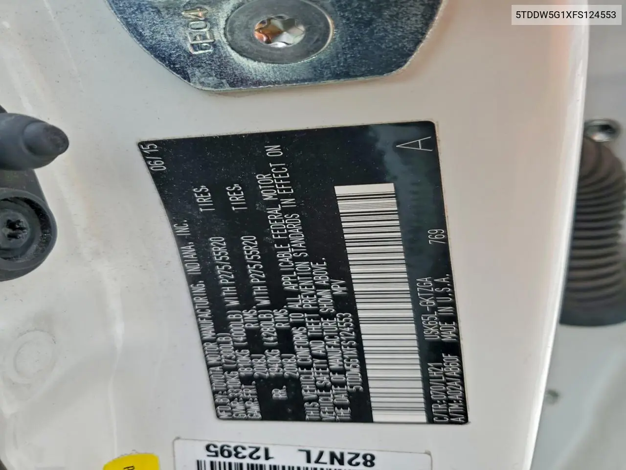 5TDDW5G1XFS124553 2015 Toyota Sequoia Platinum