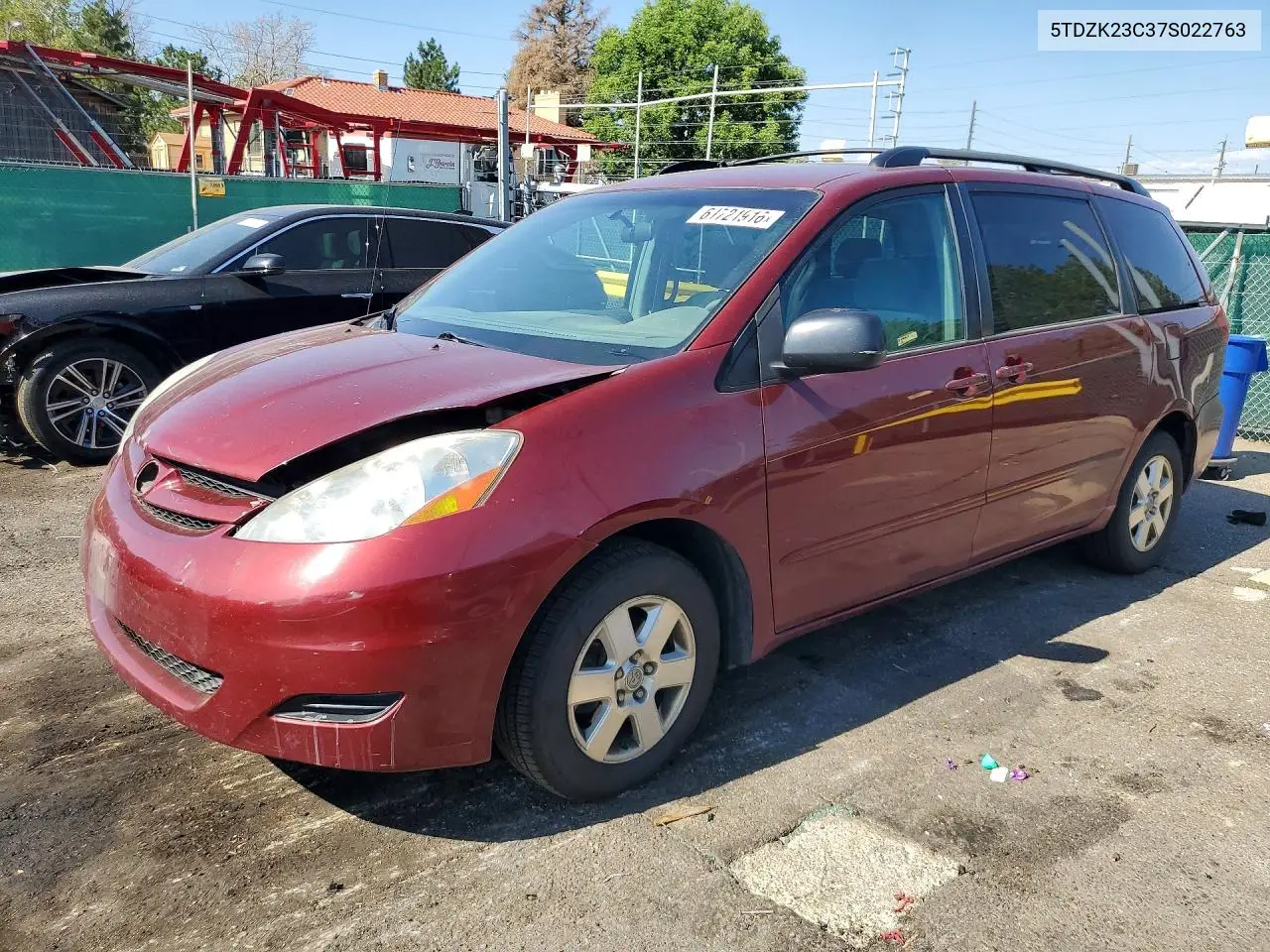 2007 Toyota Sienna Le 8-Passenger VIN: 5TDZK23C37S022763 Lot: 61721916