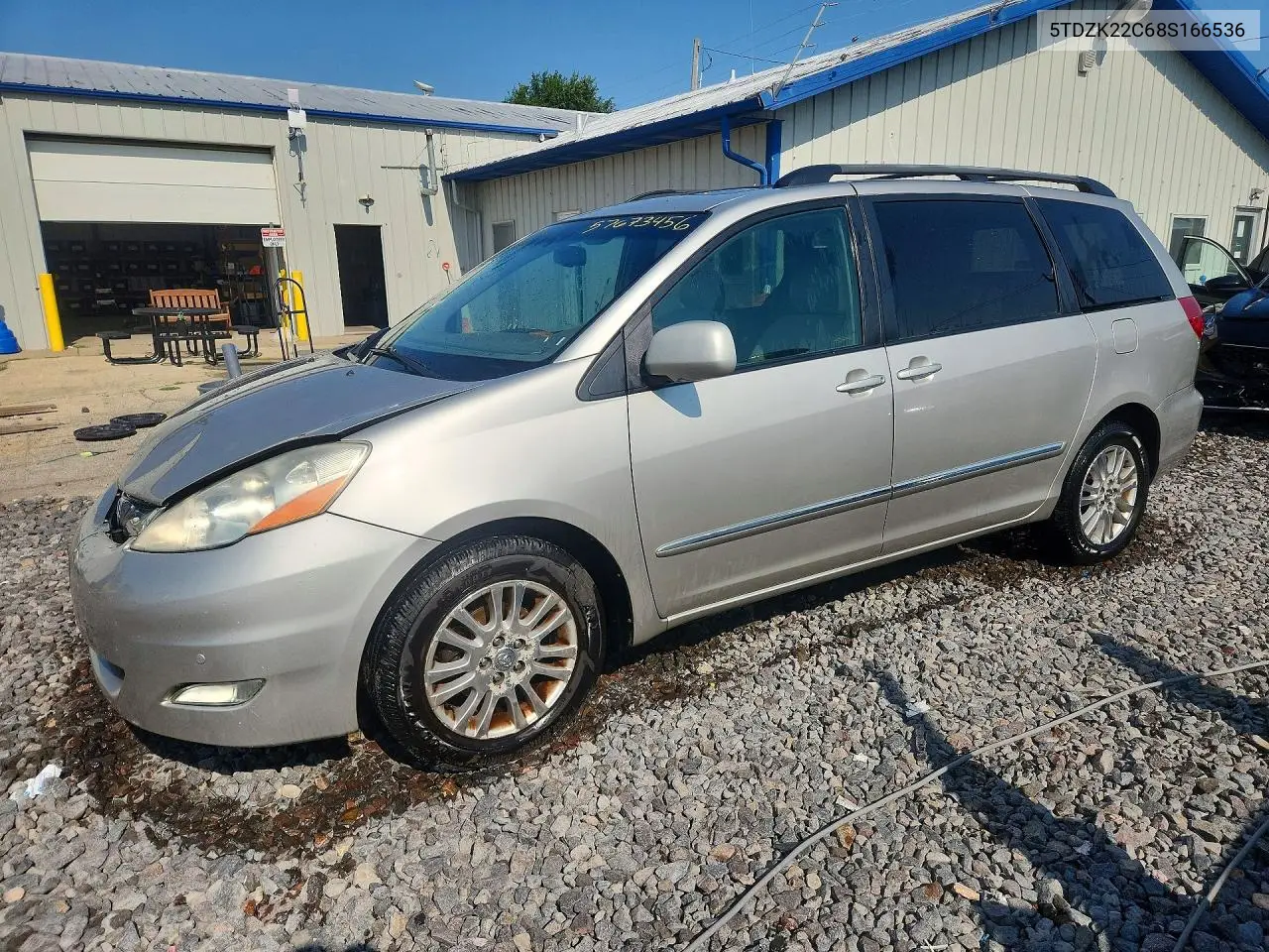 2008 Toyota Sienna Xle Limited VIN: 5TDZK22C68S166536 Lot: 57673456