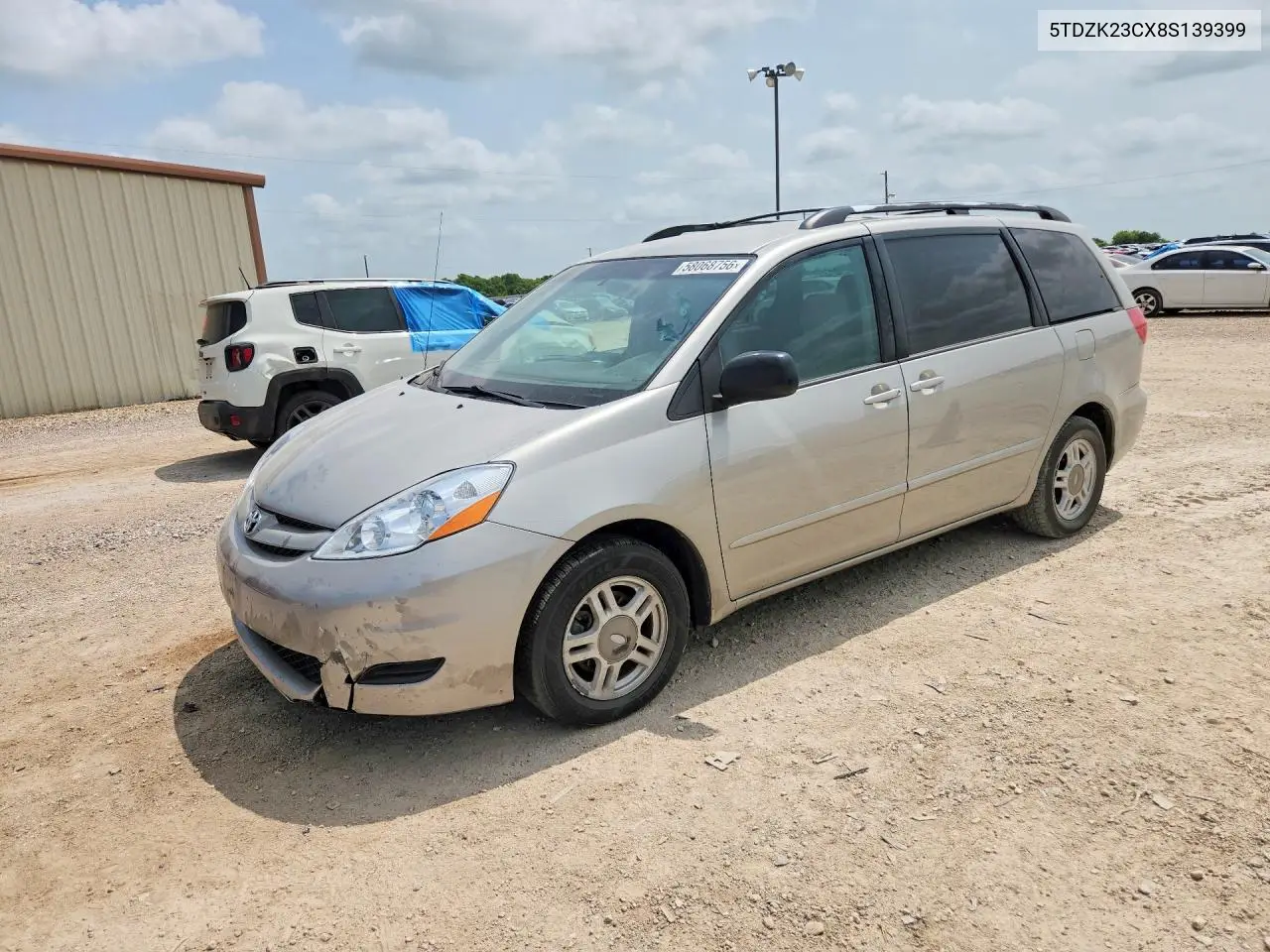 2008 Toyota Sienna Le 7-Passenger VIN: 5TDZK23CX8S139399 Lot: 58068756