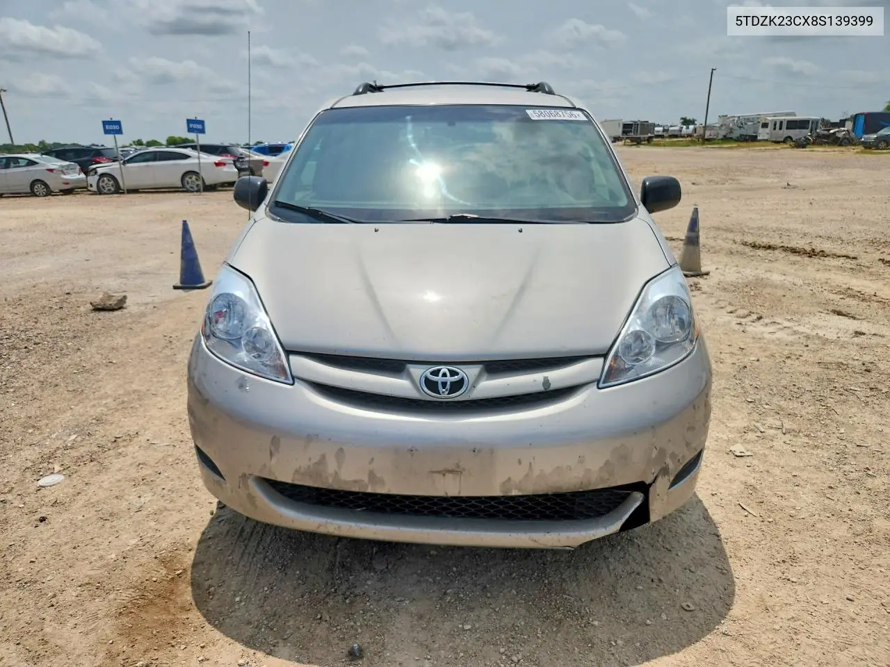 2008 Toyota Sienna Le 7-Passenger VIN: 5TDZK23CX8S139399 Lot: 58068756