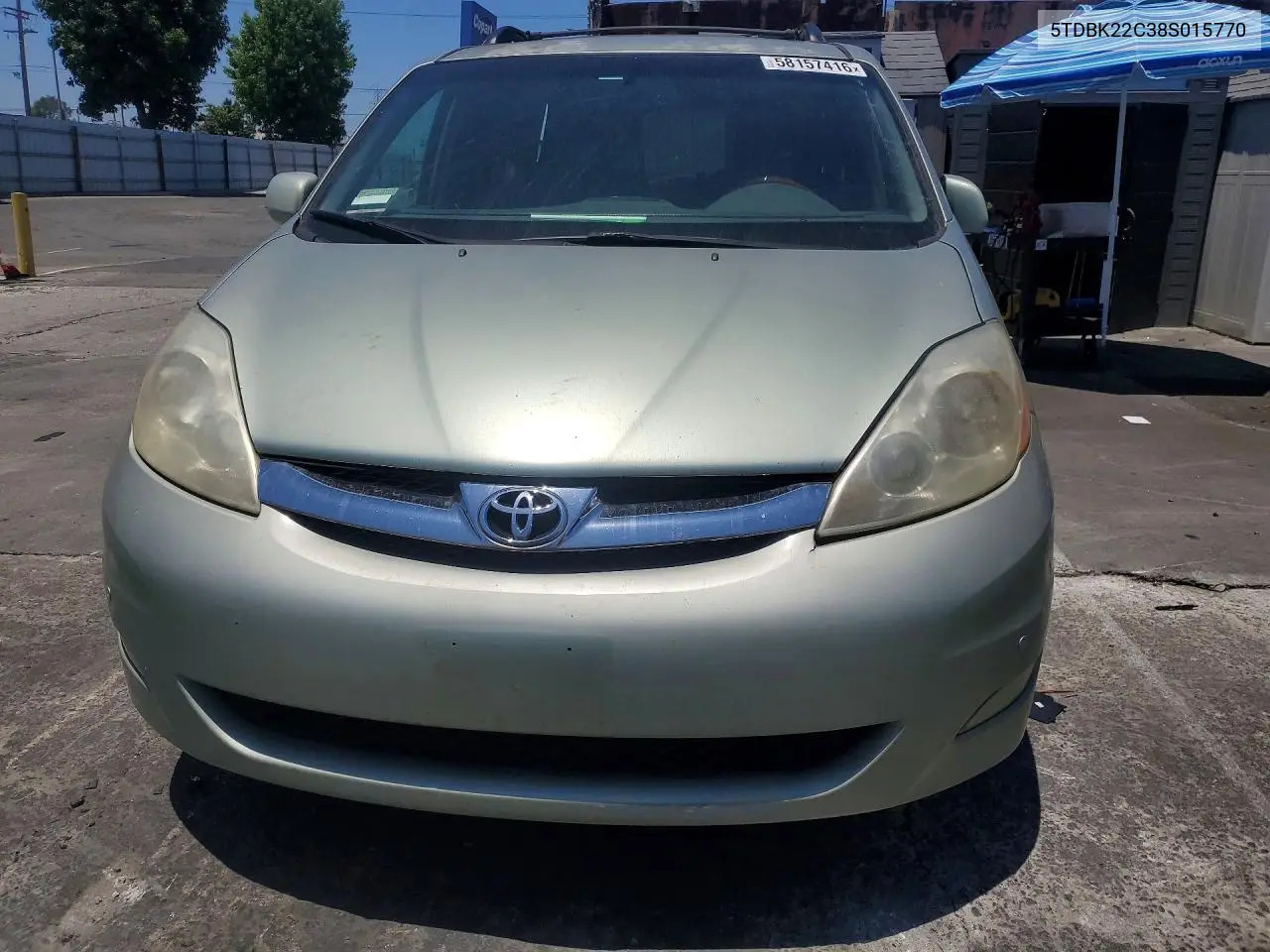 2008 Toyota Sienna Xle Limited VIN: 5TDBK22C38S015770 Lot: 58157416