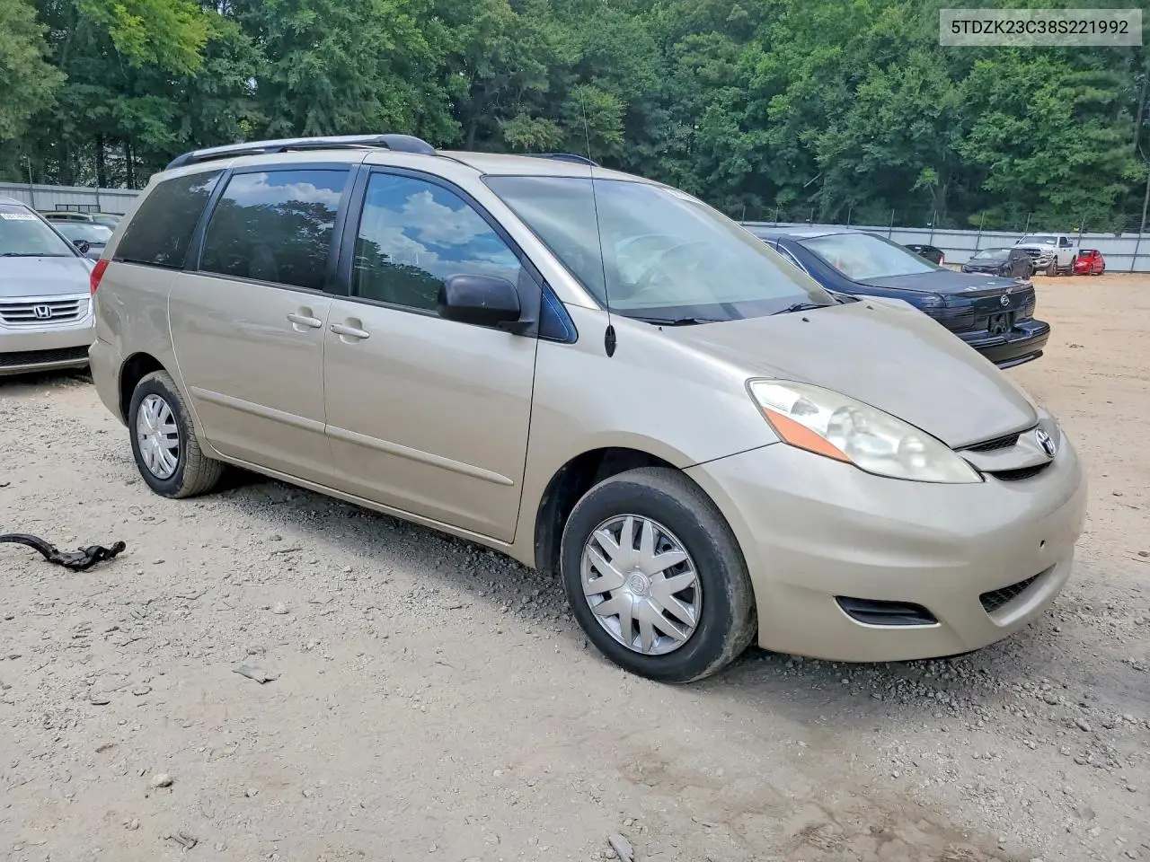 2008 Toyota Sienna Ce 7-Passenger VIN: 5TDZK23C38S221992 Lot: 59112586