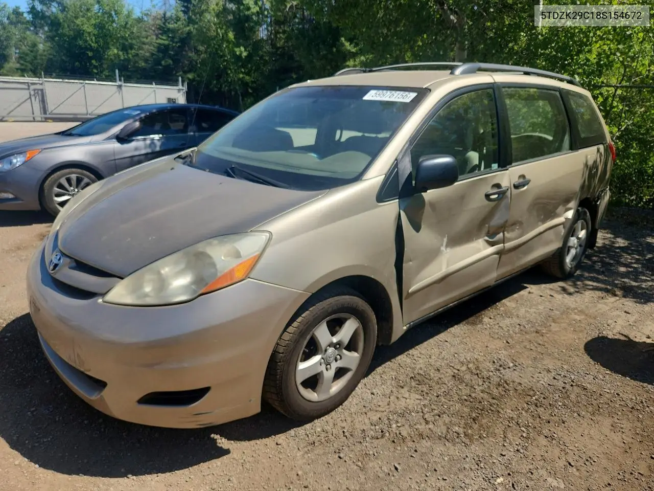 2008 Toyota Sienna Ce VIN: 5TDZK29C18S154672 Lot: 59976156