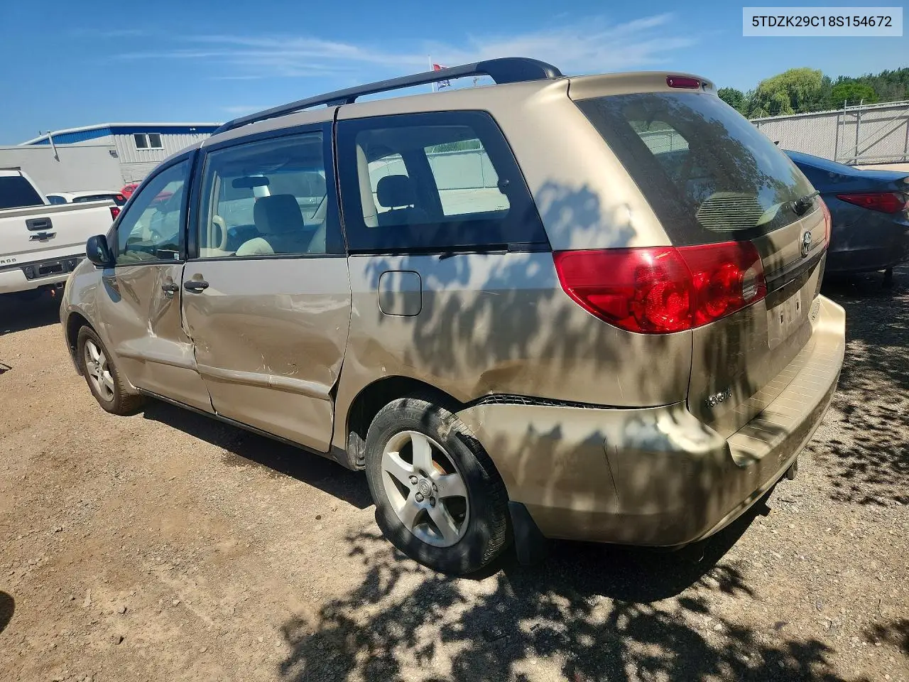 2008 Toyota Sienna Ce VIN: 5TDZK29C18S154672 Lot: 59976156