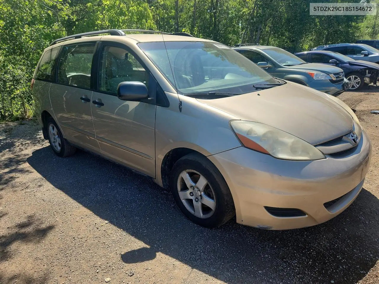 2008 Toyota Sienna Ce VIN: 5TDZK29C18S154672 Lot: 59976156