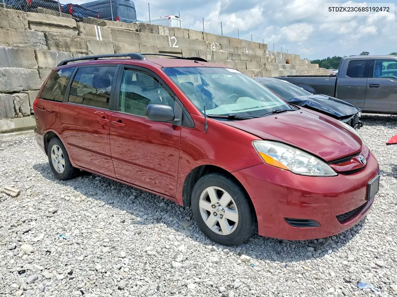2008 Toyota Sienna Le 7-Passenger VIN: 5TDZK23C68S192472 Lot: 60317996