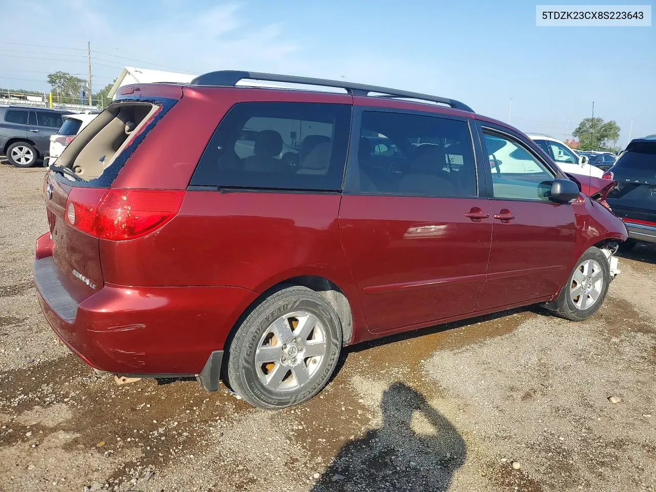 2008 Toyota Sienna Le 7-Passenger VIN: 5TDZK23CX8S223643 Lot: 61620936