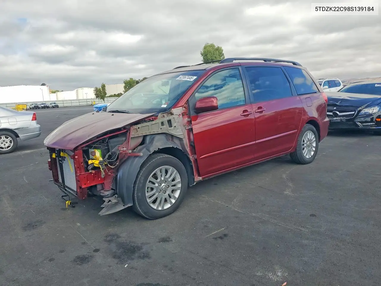 2008 Toyota Sienna Xle VIN: 5TDZK22C98S139184 Lot: 62067446