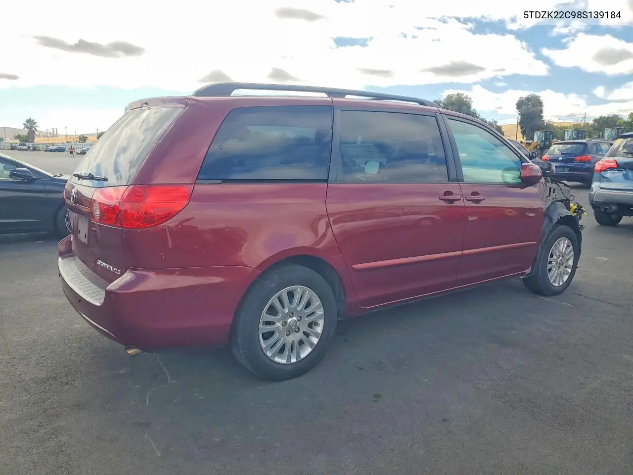 2008 Toyota Sienna Xle VIN: 5TDZK22C98S139184 Lot: 62067446