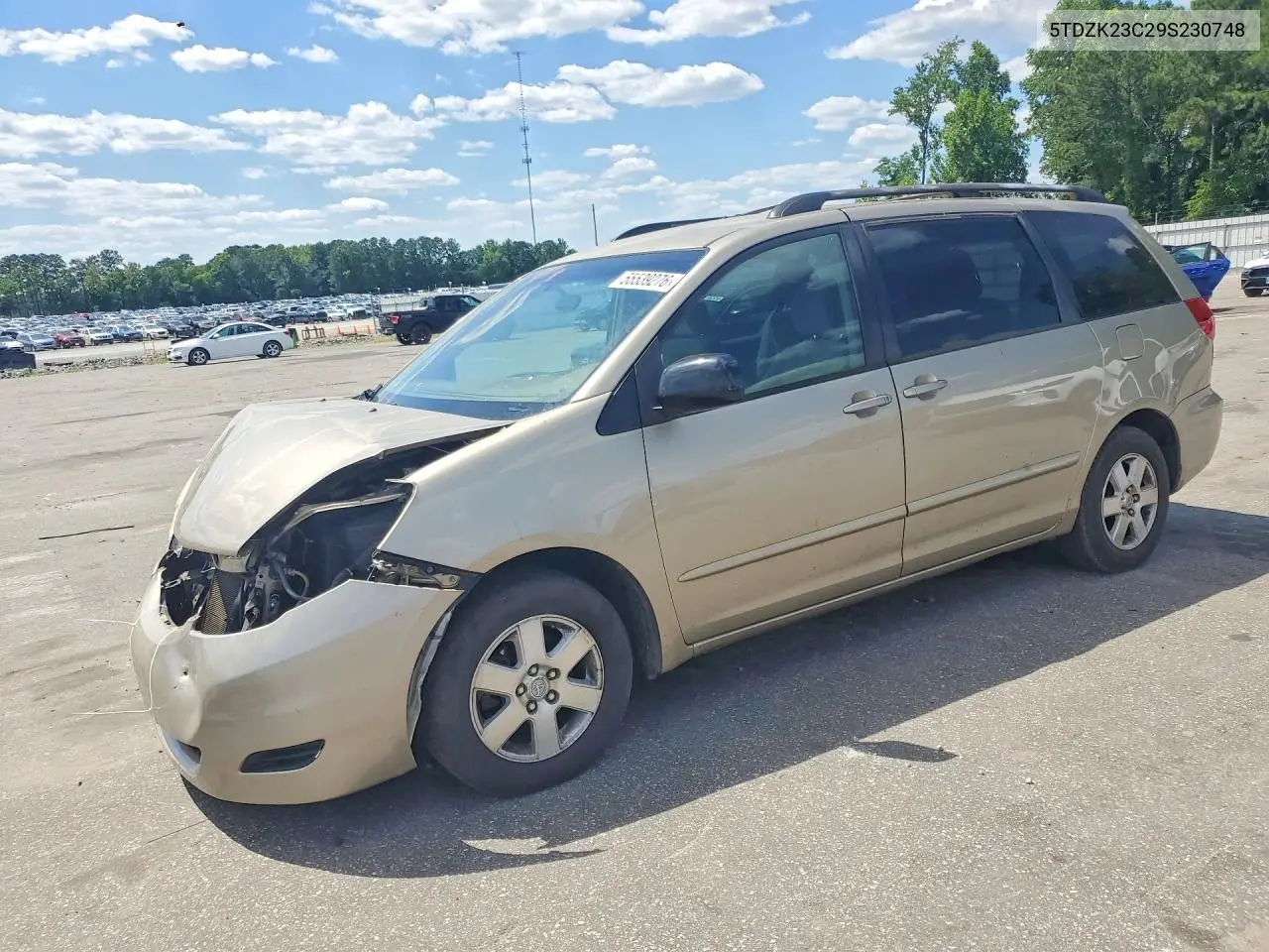 2009 Toyota Sienna Le 8-Passenger VIN: 5TDZK23C29S230748 Lot: 55539276
