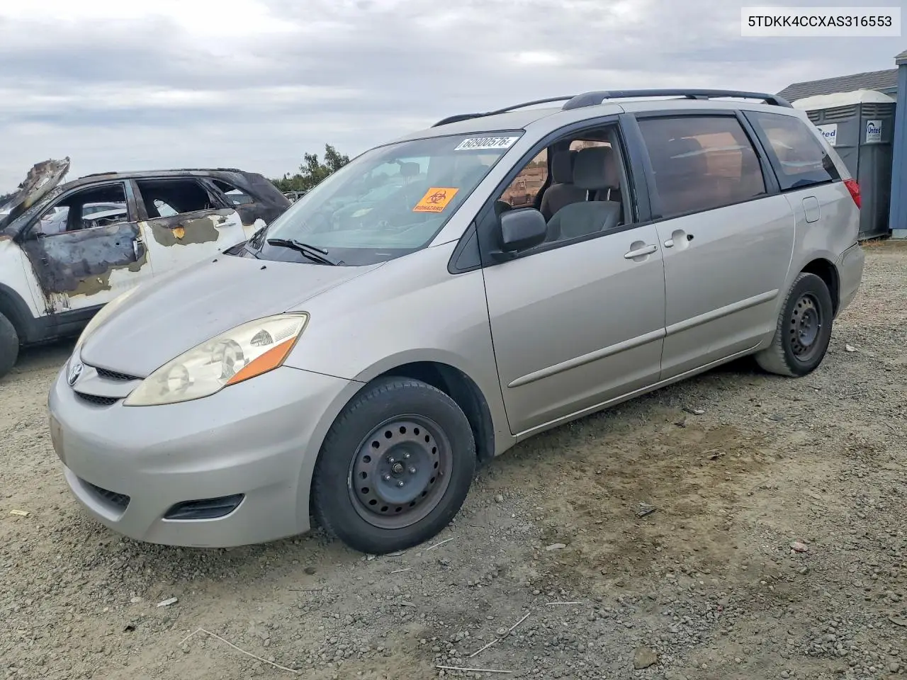 2010 Toyota Sienna Ce 8-Passenger VIN: 5TDKK4CCXAS316553 Lot: 60900576