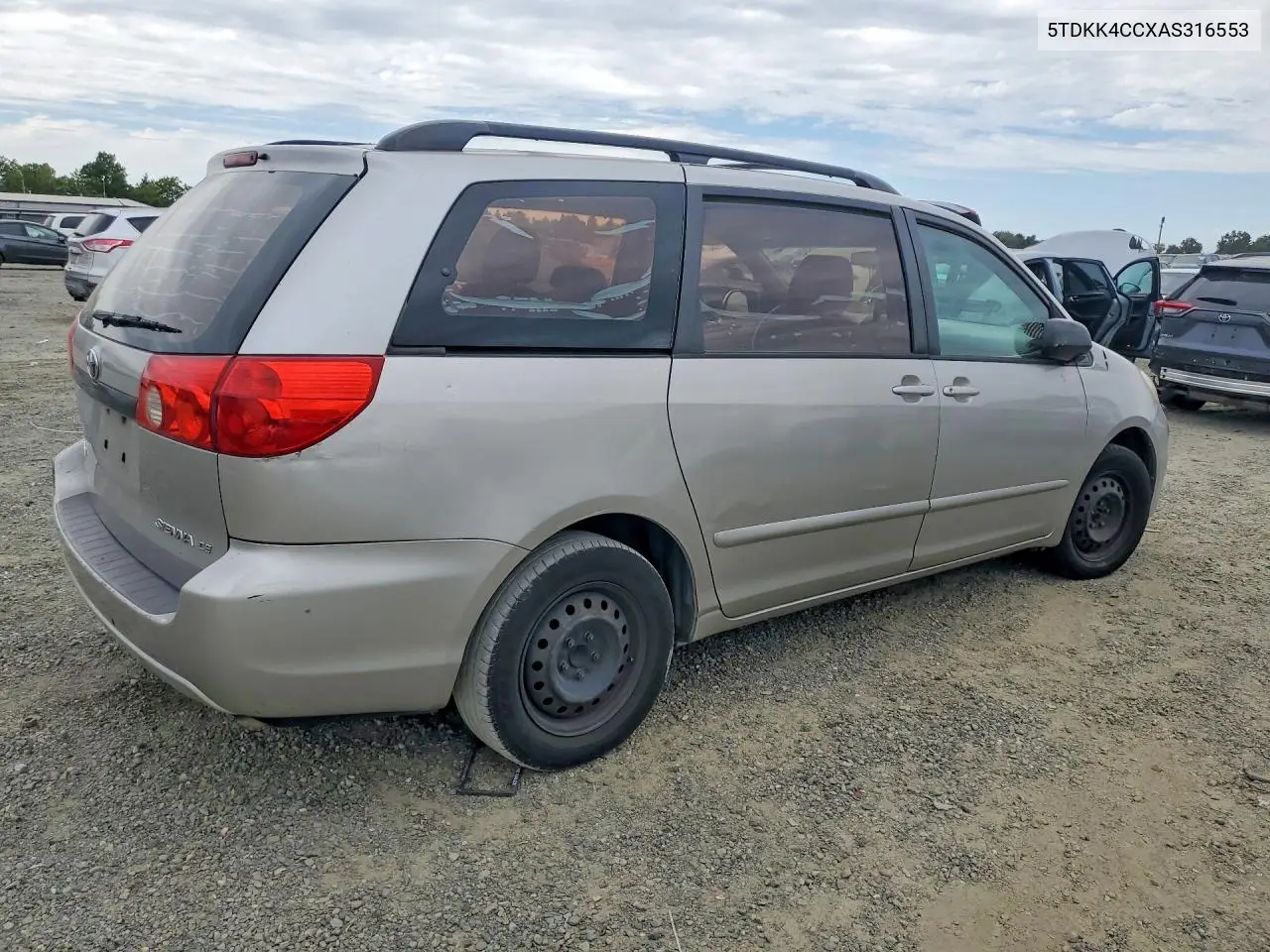 2010 Toyota Sienna Ce 8-Passenger VIN: 5TDKK4CCXAS316553 Lot: 60900576