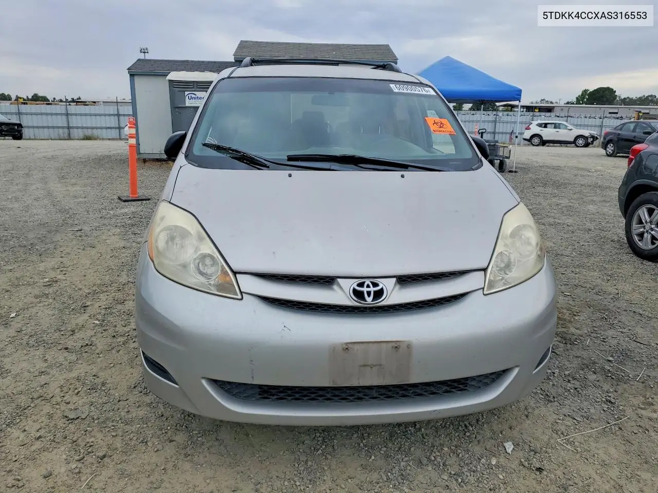 2010 Toyota Sienna Ce 8-Passenger VIN: 5TDKK4CCXAS316553 Lot: 60900576