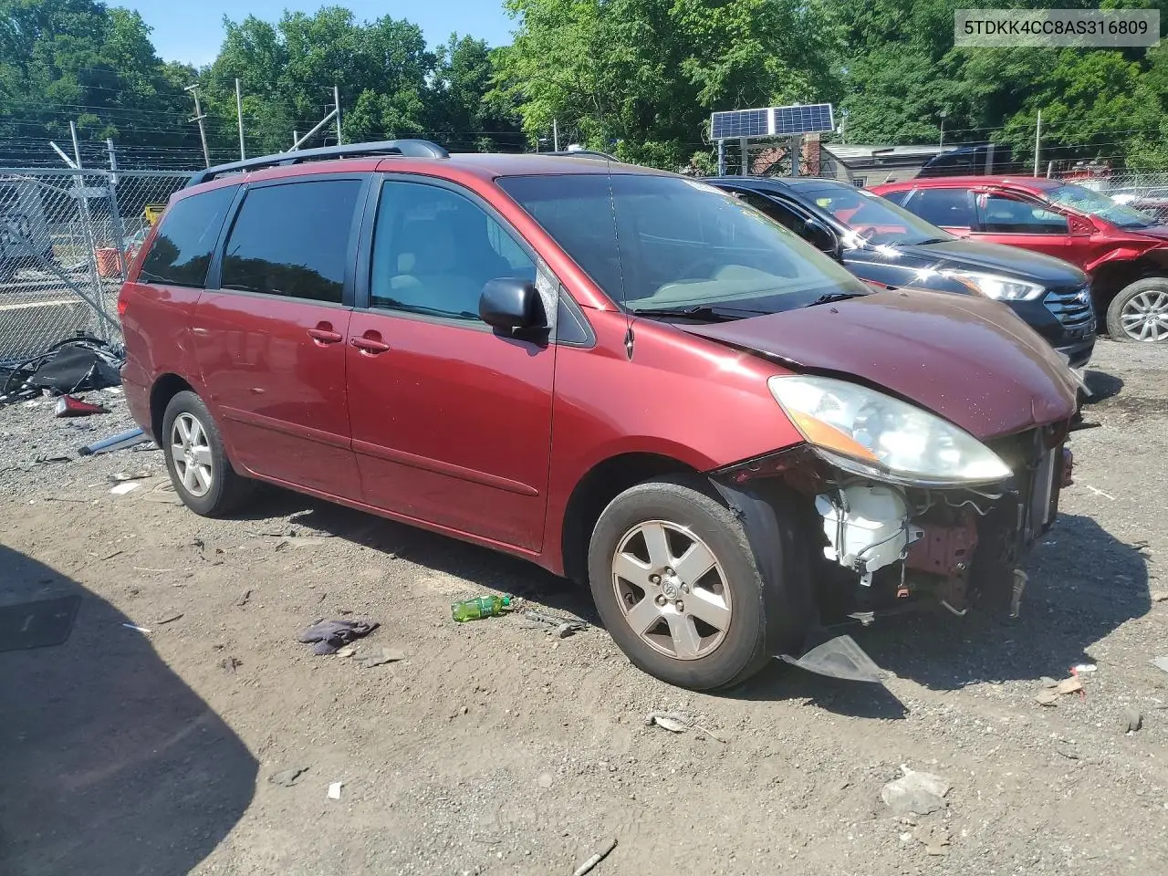 2010 Toyota Sienna Le 7-Passenger VIN: 5TDKK4CC8AS316809 Lot: 60938686