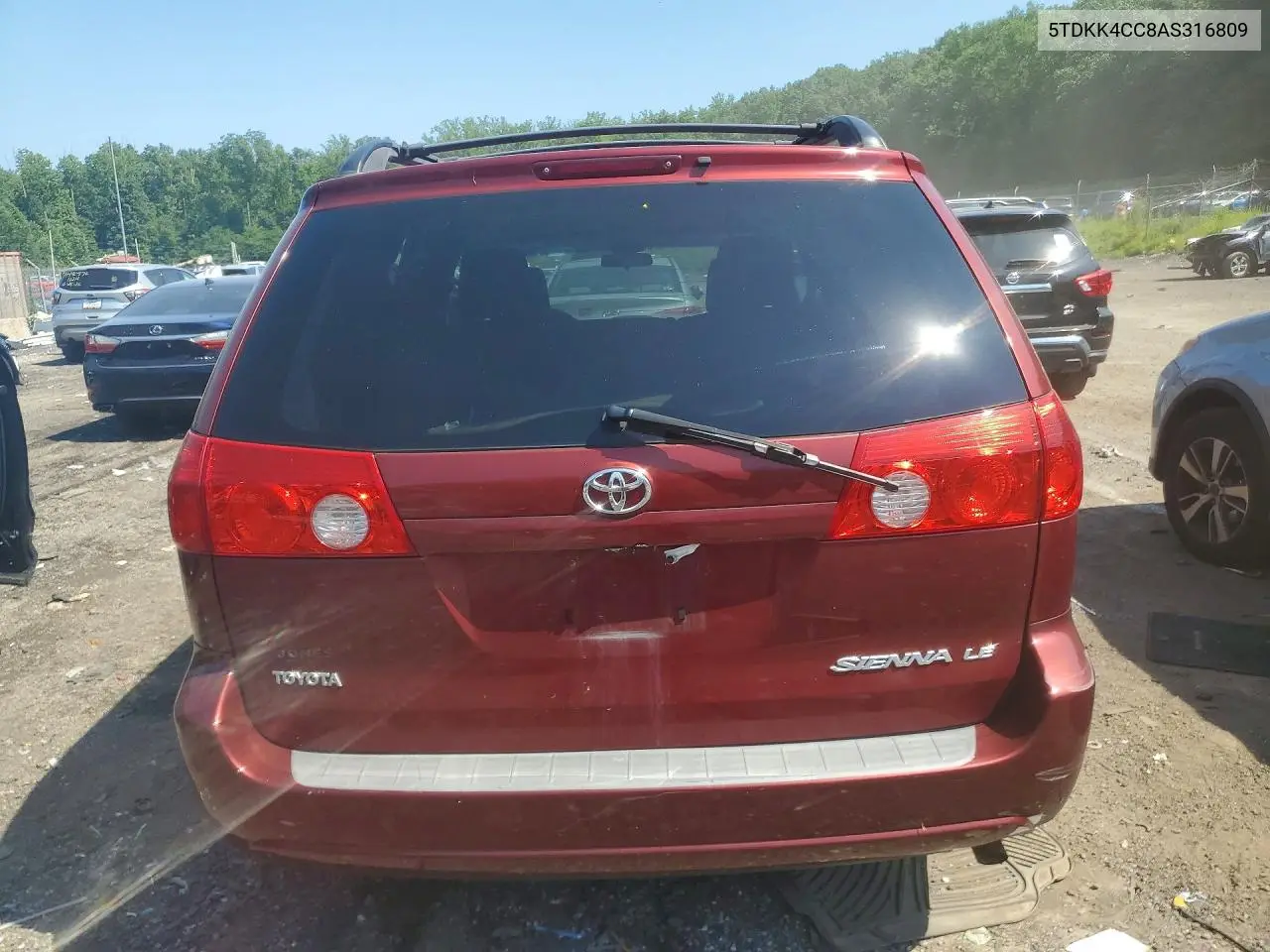 2010 Toyota Sienna Le 7-Passenger VIN: 5TDKK4CC8AS316809 Lot: 60938686