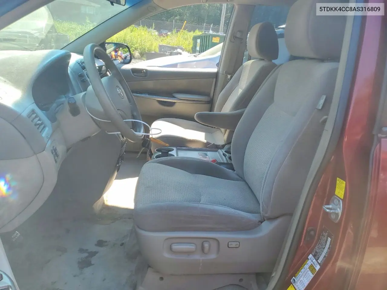 2010 Toyota Sienna Le 7-Passenger VIN: 5TDKK4CC8AS316809 Lot: 60938686