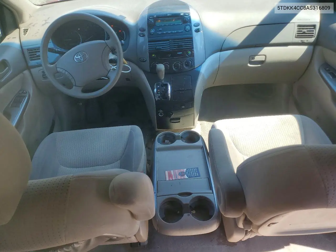 2010 Toyota Sienna Le 7-Passenger VIN: 5TDKK4CC8AS316809 Lot: 60938686