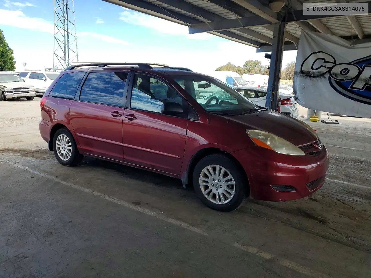 2010 Toyota Sienna Le 7-Passenger VIN: 5TDKK4CC3AS314076 Lot: 61086686