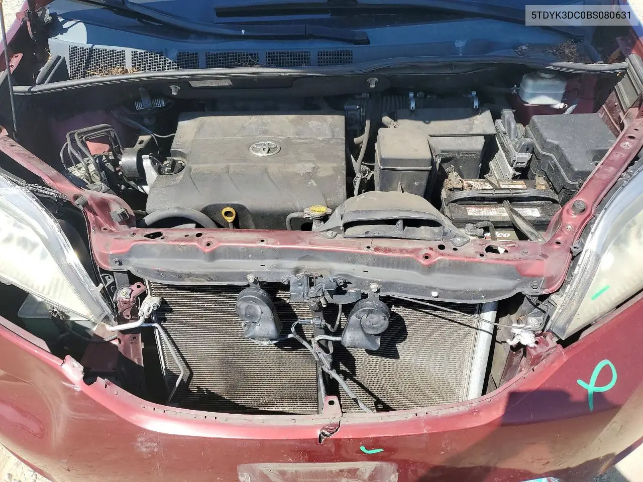 2011 Toyota Sienna Xle 8-Passenger VIN: 5TDYK3DC0BS080631 Lot: 57601136