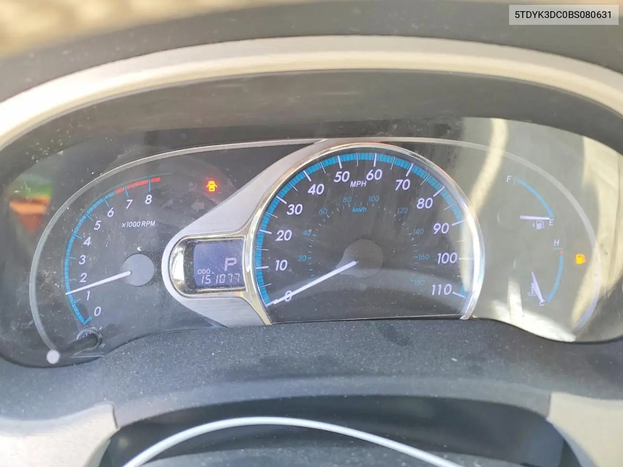 2011 Toyota Sienna Xle 8-Passenger VIN: 5TDYK3DC0BS080631 Lot: 57601136