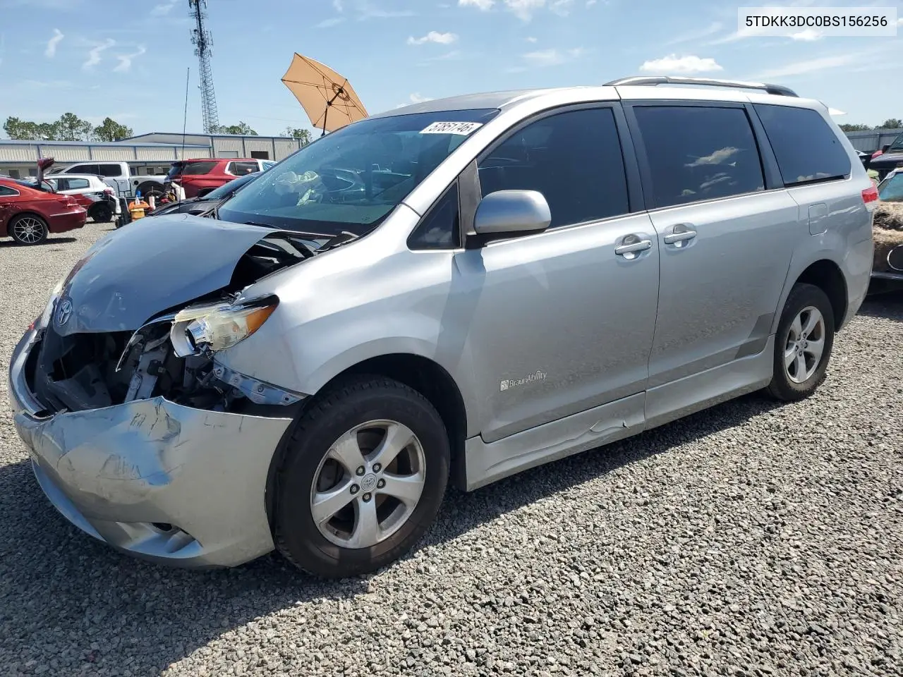 2011 Toyota Sienna Le VIN: 5TDKK3DC0BS156256 Lot: 57851746