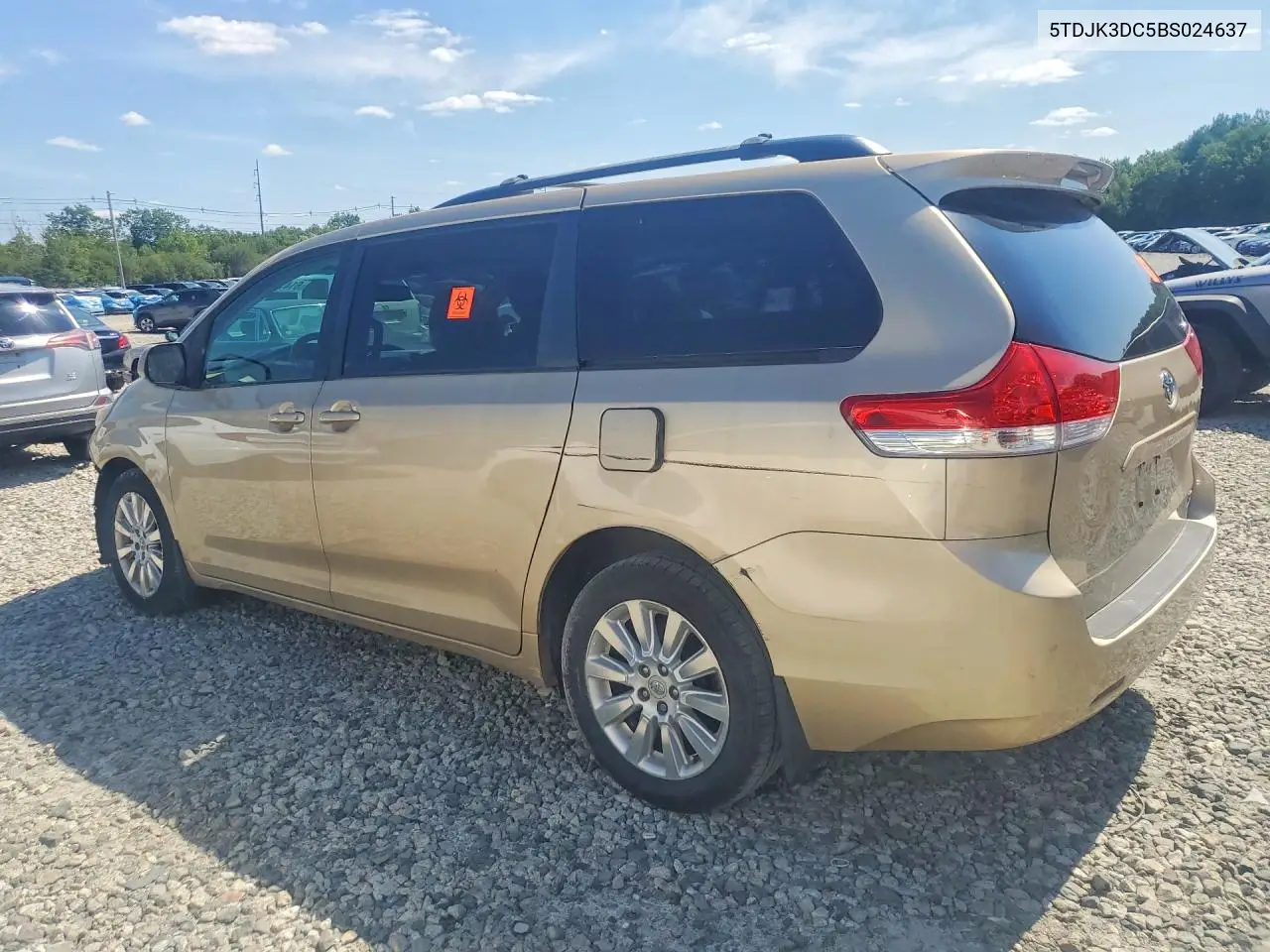 2011 Toyota Sienna Le VIN: 5TDJK3DC5BS024637 Lot: 61474386
