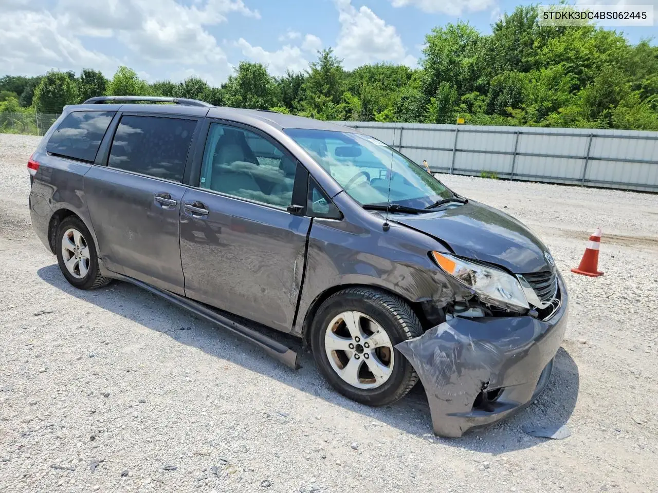 2011 Toyota Sienna Le VIN: 5TDKK3DC4BS062445 Lot: 61852346