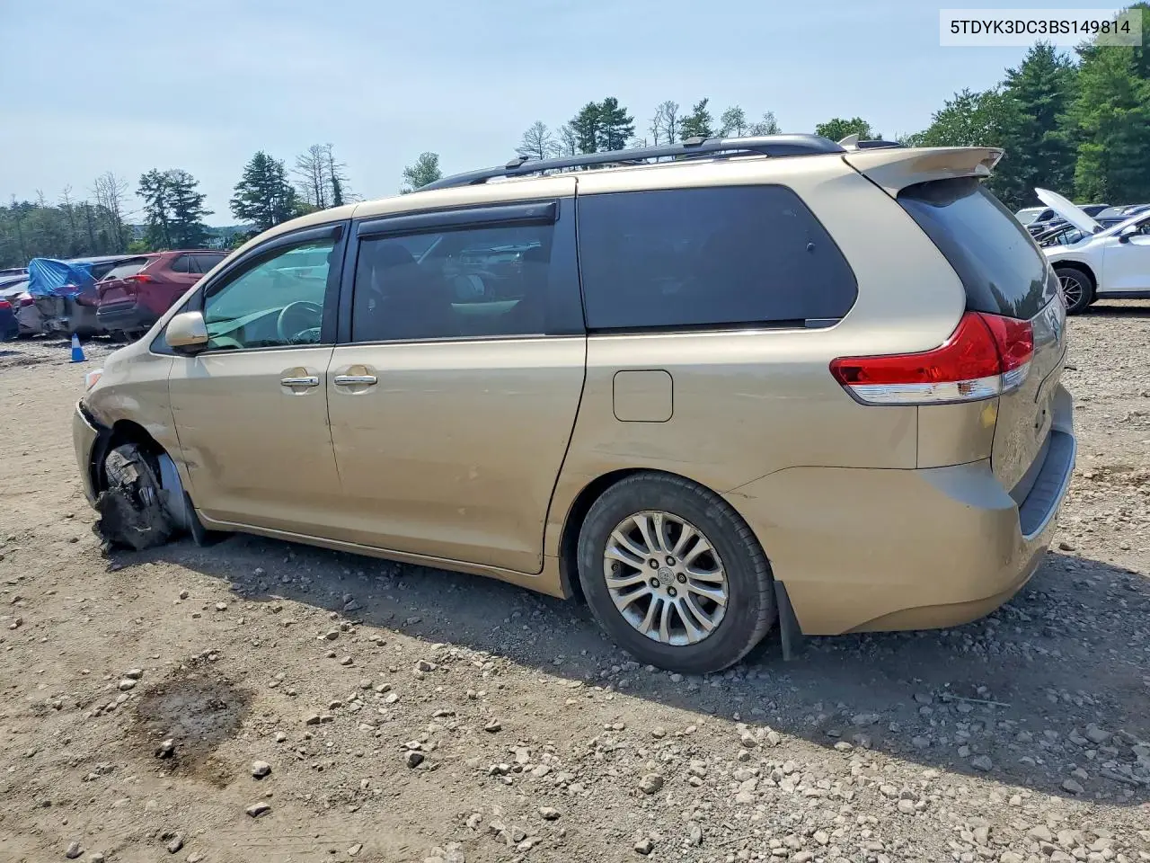 2011 Toyota Sienna Xle 8-Passenger VIN: 5TDYK3DC3BS149814 Lot: 85614365