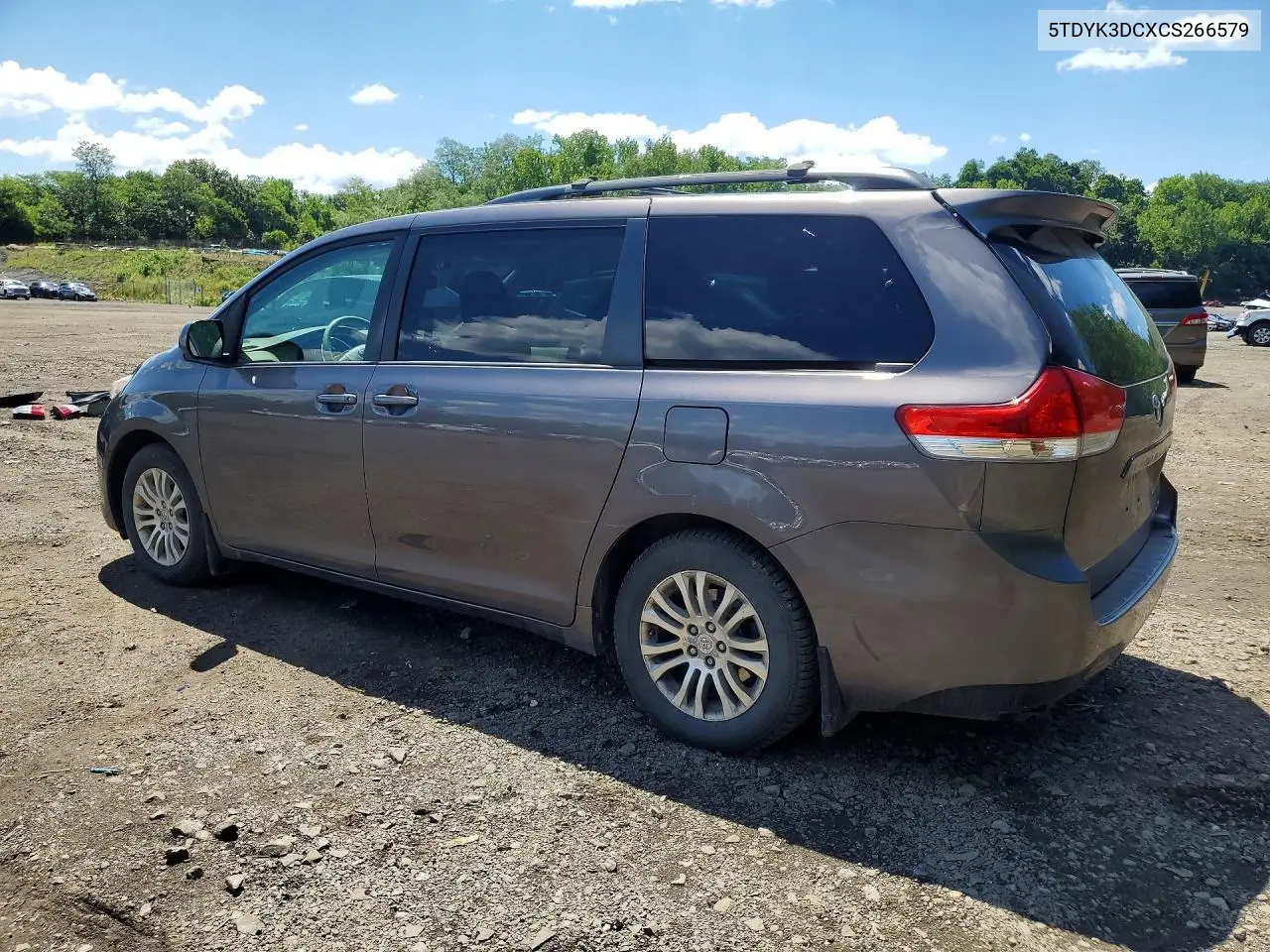 2012 Toyota Sienna Xle 8-Passenger VIN: 5TDYK3DCXCS266579 Lot: 58442246