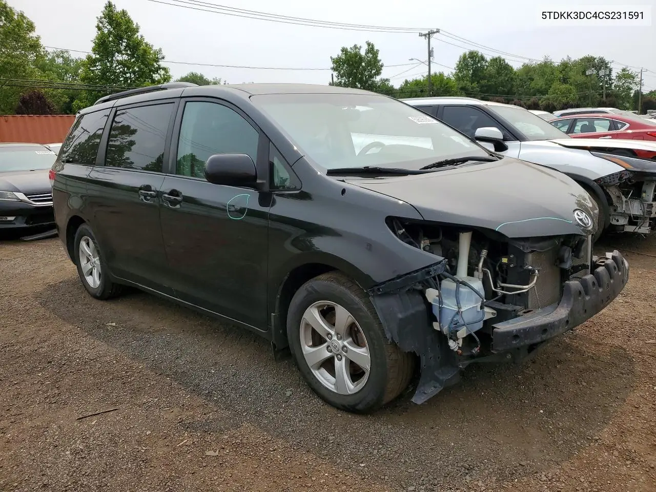 2012 Toyota Sienna Le VIN: 5TDKK3DC4CS231591 Lot: 59596856