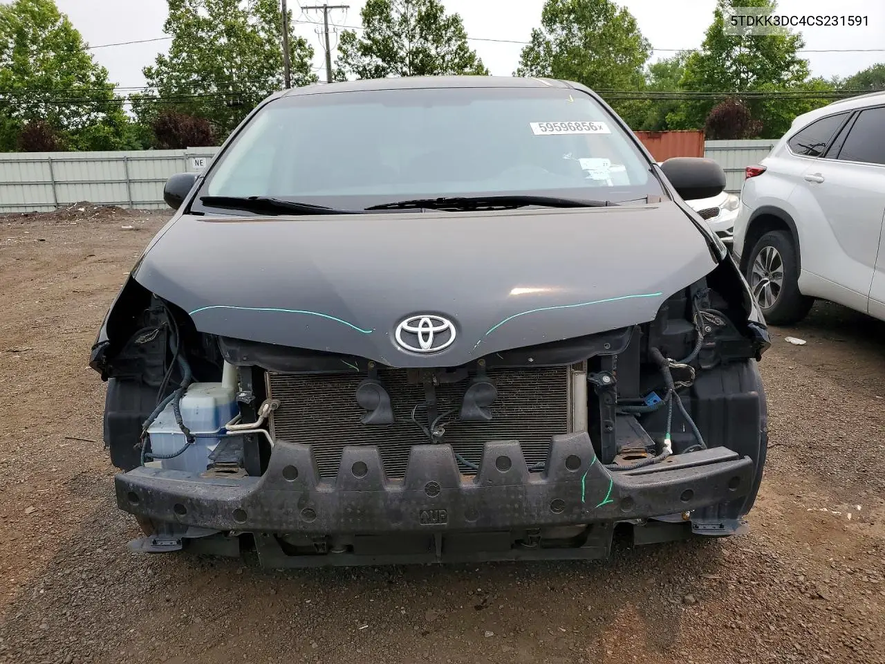 2012 Toyota Sienna Le VIN: 5TDKK3DC4CS231591 Lot: 59596856
