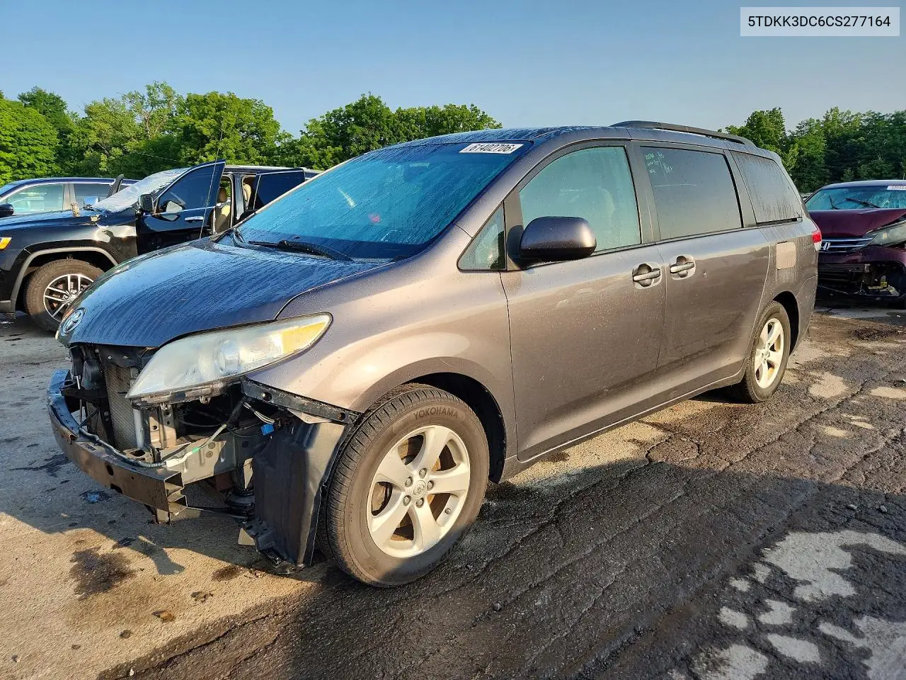 2012 Toyota Sienna Le VIN: 5TDKK3DC6CS277164 Lot: 61402706