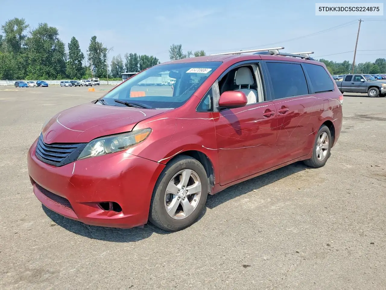 2012 Toyota Sienna Le VIN: 5TDKK3DC5CS224875 Lot: 61470906