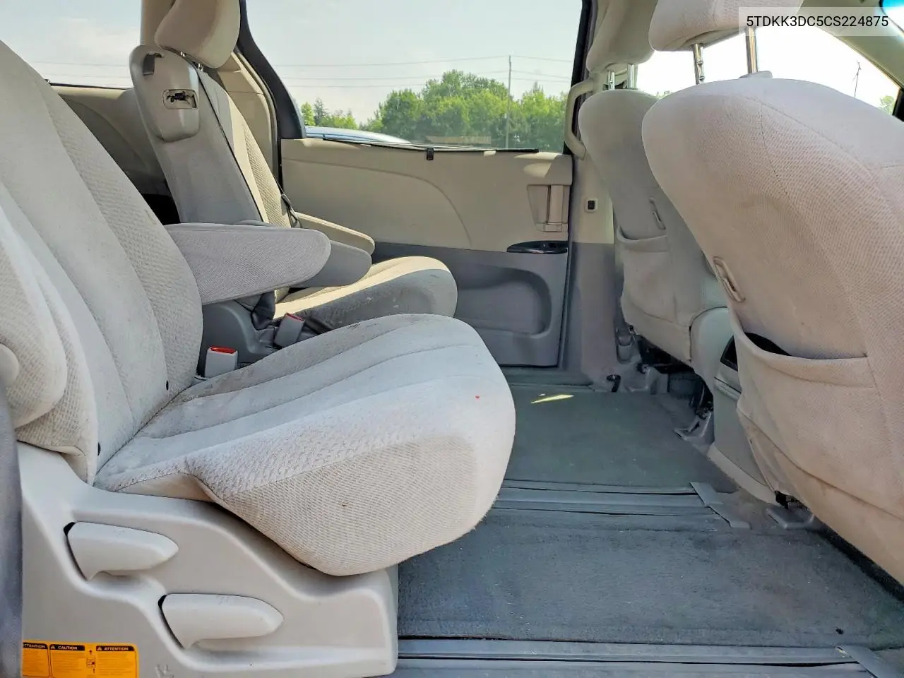 2012 Toyota Sienna Le VIN: 5TDKK3DC5CS224875 Lot: 61470906