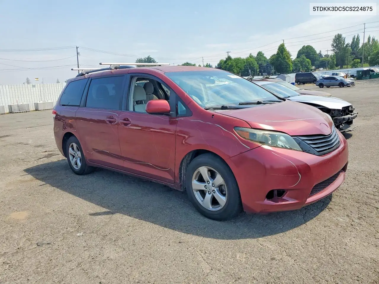 2012 Toyota Sienna Le VIN: 5TDKK3DC5CS224875 Lot: 61470906